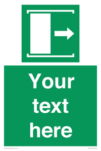 Custom sign safe condition Door slides right to open